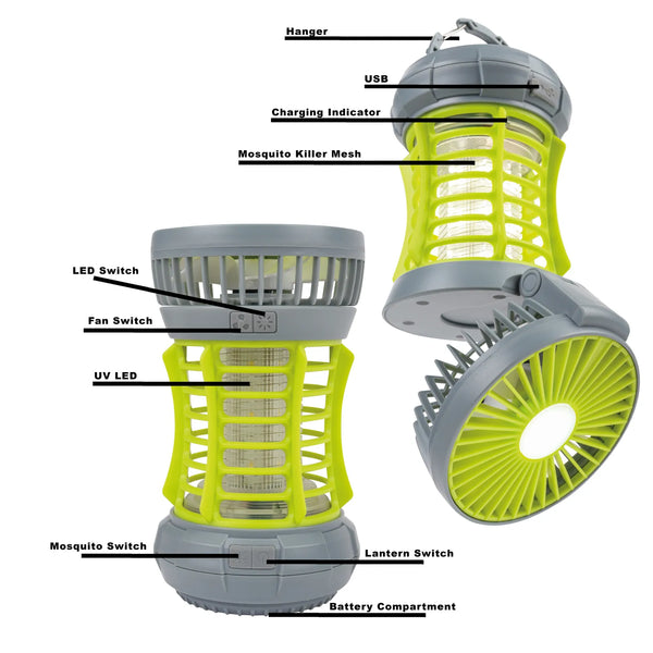 3 in 1 L5 Spotlight - Light + Fan + Mosquito Killer