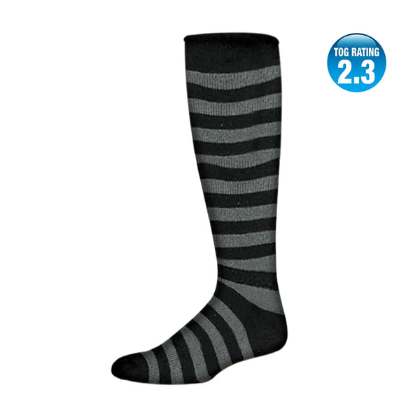 Warm Winter Long Grey Striped Socks