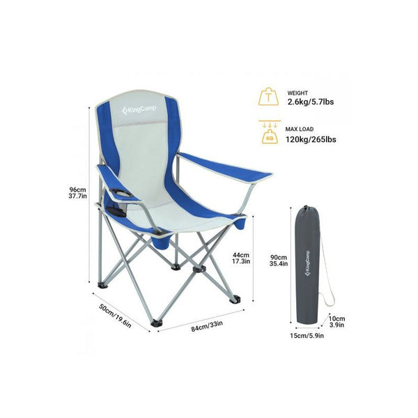 KingCamp CLASSIC ARMS CHAIR BLUE/GREY KC3818