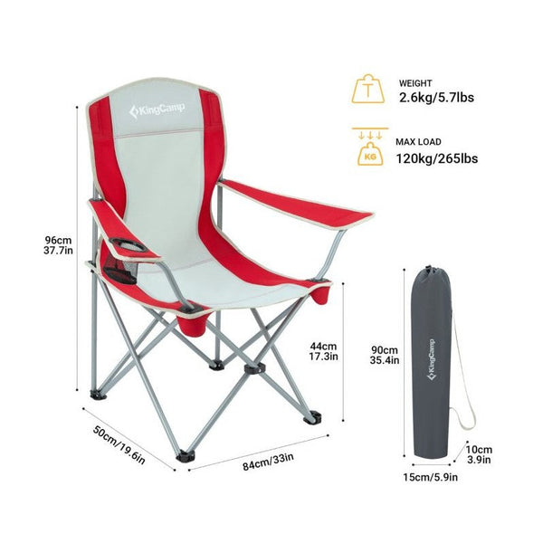 KingCamp CLASSIC ARMS CHAIR RED/GREY KC3818