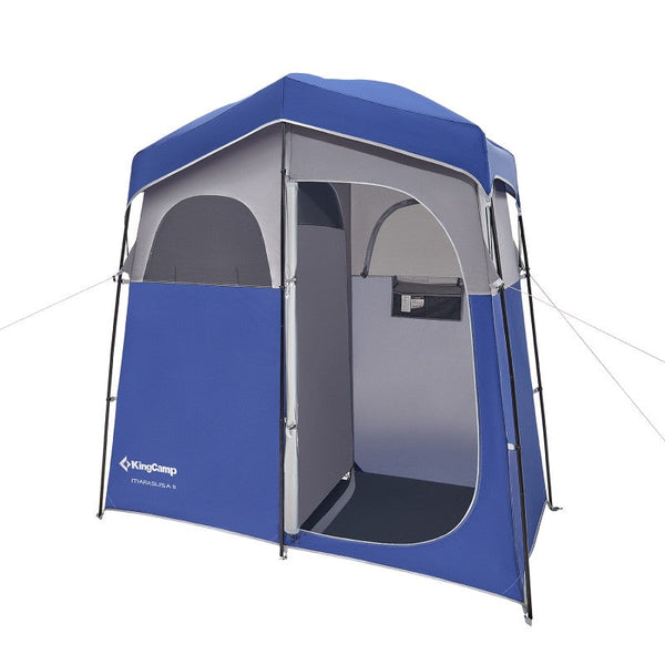 KingCamp Double Room Camping Shower Tent - BLUE/GREY KT2003