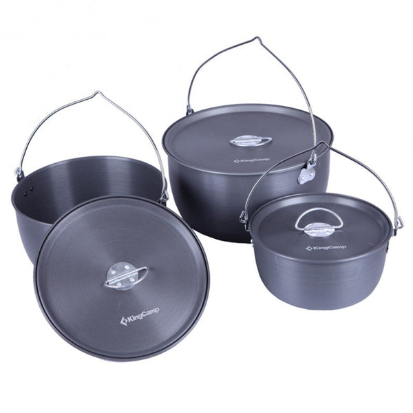 KingCamp Hard-Anodized Aluminum Cookware Set of 3 - Climber IIII KP3913