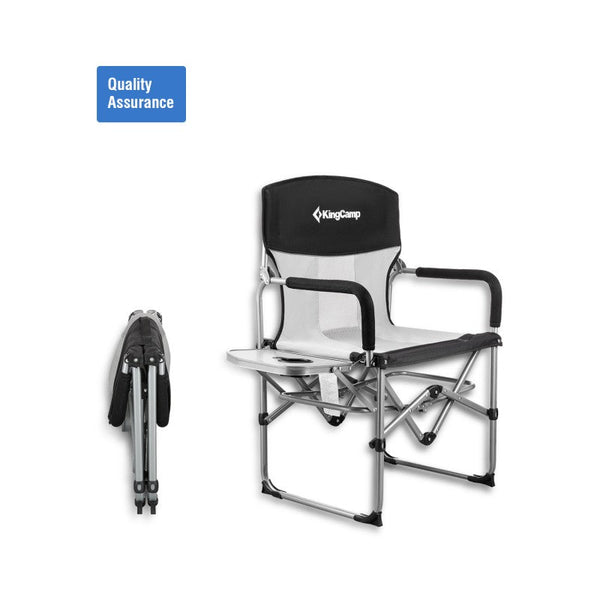 KingCamp PORTABLE CHAIR WITH TABLE - Black / Grey KC3824