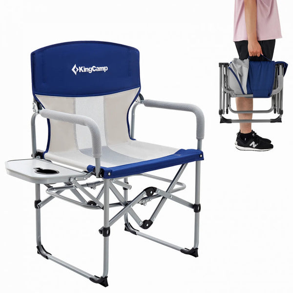 KingCamp PORTABLE CHAIR WITH TABLE - Navy KC3824